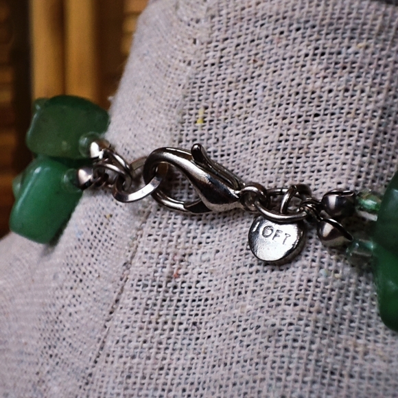 Adventurine Semi Precious Stone Oversized Faceted Acrylic LOFT Dual Necklace - Picture 5 of 14